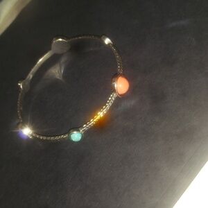 Beautiful silver bracelet with beautiful stones